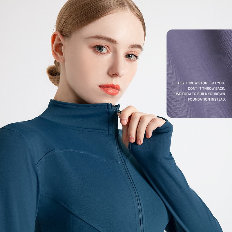 Woman Zipper Popular Gym Coat Cloth Set Lady Short And Windbreaker Athletic Sport Outer Wear Yoga Training Fitness Jacket