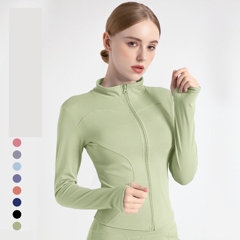 Woman Zipper Popular Gym Coat Cloth Set Lady Short And Windbreaker Athletic Sport Outer Wear Yoga Training Fitness Jacket