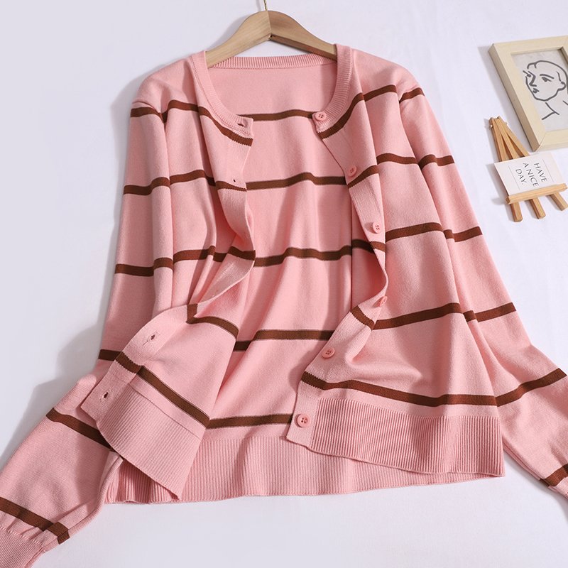 Boutique Wholesale 2024 Autumn New Fashionable Striped Long Sleeved Jacket+solid Color Suspender Dress Women's Set