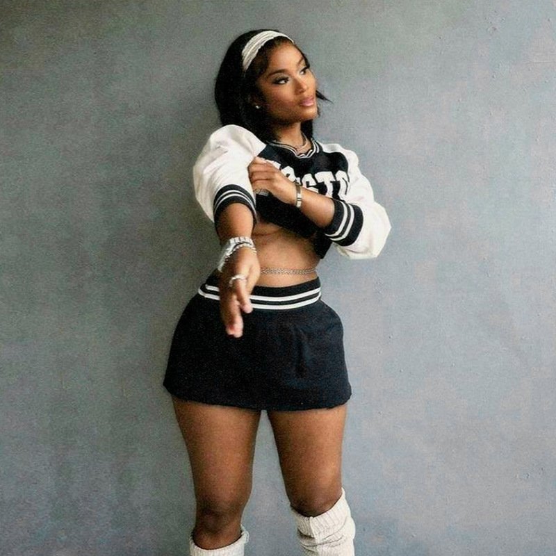 New Fall Women Tennis Sports Crop Suit Crop Sweatshirt Skirt Baseball 2 Piece Sets Casual Women Skirt Sets Two Piece Outfits