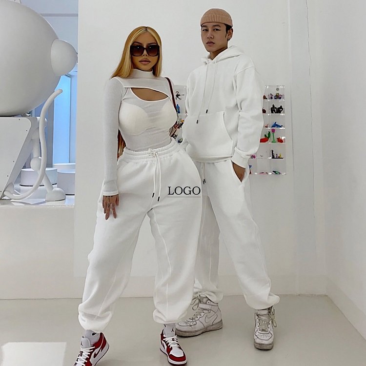 2024 Winter Autumn Custom Two Piece Hoodie Set Long Fitness Joggers Pants Hoodies And Sweatpants Set For Women