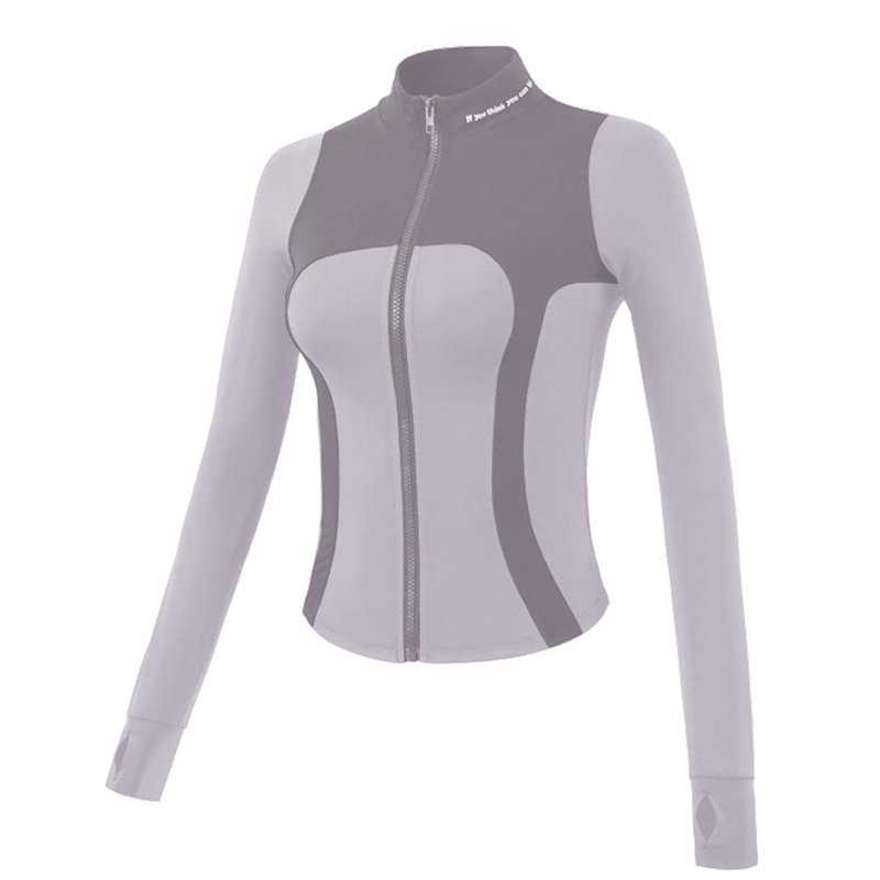 New Fashion Sport Women's Jackets Thumb Hole Full Zip up Yoga Wear Quick Dry Design Long Sleeve Seamless Yoga Set 4 Season 2pcs