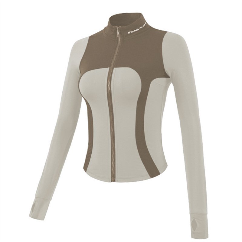 New Fashion Sport Women's Jackets Thumb Hole Full Zip up Yoga Wear Quick Dry Design Long Sleeve Seamless Yoga Set 4 Season 2pcs