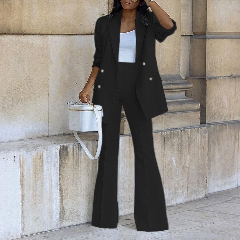 2023 Spring Wholesale Women's Casual Two-Piece Set Solid Color Loose Knitted Fabric Logo Spandex Pattern Size XXL Knee Length