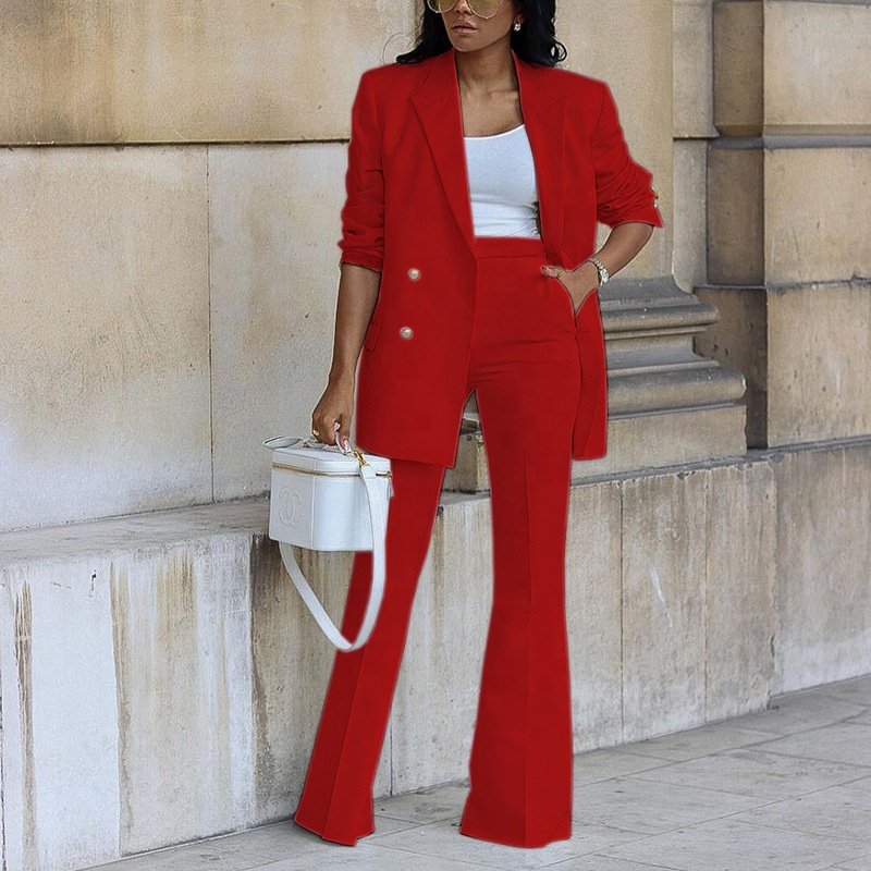 2023 Spring Wholesale Women's Casual Two-Piece Set Solid Color Loose Knitted Fabric Logo Spandex Pattern Size XXL Knee Length