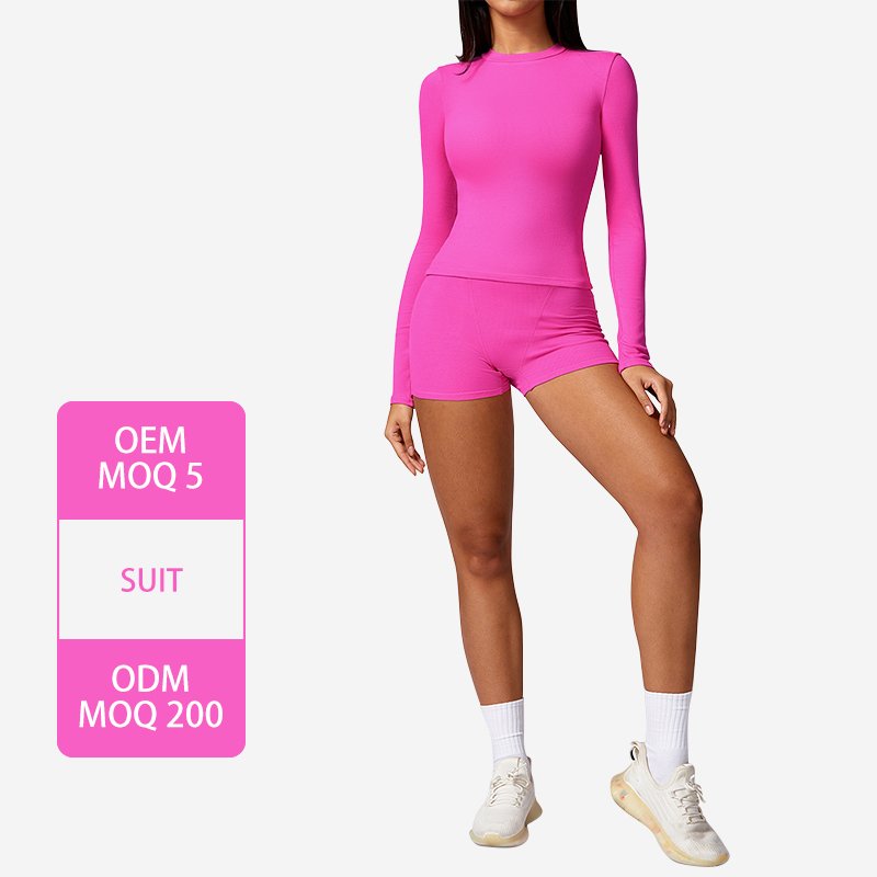 tz8714 Women Lounge Sets 5 Pieces Casual Outfits Short Sleeve Cropped Tops Fold Over Straight Pants Tracksuits Seamless Yoga Set