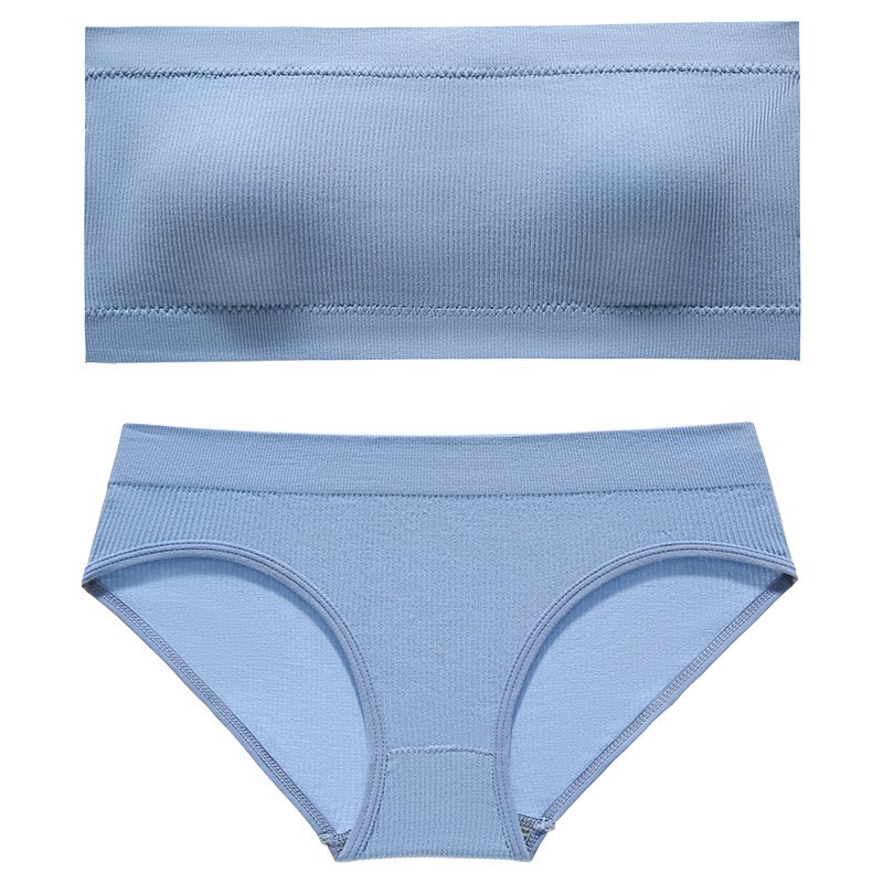 Women Seamless Underwear Women's Sets Low Waist Panties Strapless Padded Push Up Bra Lingerie Set Girl bra brief sets