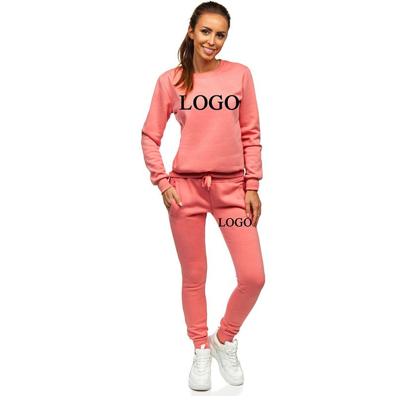 2023 High Quality Women's Cotton Sweatsuit O-Neck Sweatshirt Pullover Logo Long Jogger Shorts Workouts Air Shipping Available