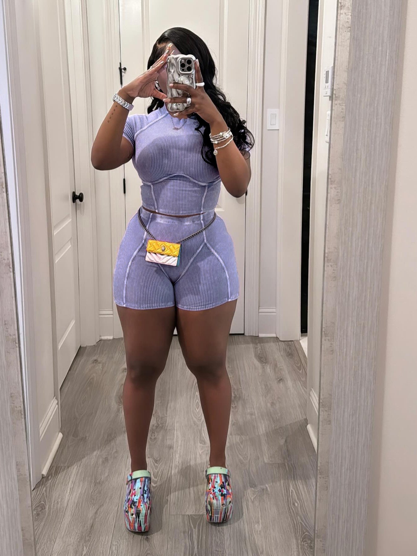 2024 hot selling Striped Short Sets Women 2 Piece Set Outfit Summer Clothes short sleeve t-shirt and Shorts New in Matching Sets