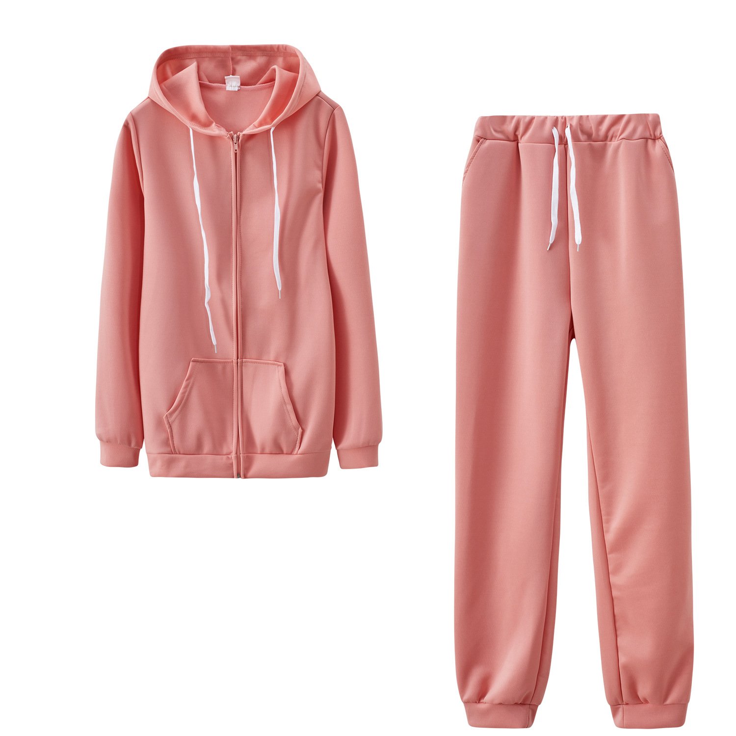 Hot Sell Oem Jogger Tracksuits Two Piece Set Gym Custom Sublimation Logo Leisure Plain Plus Size Zip Hoodie Outfits Women'S Sets