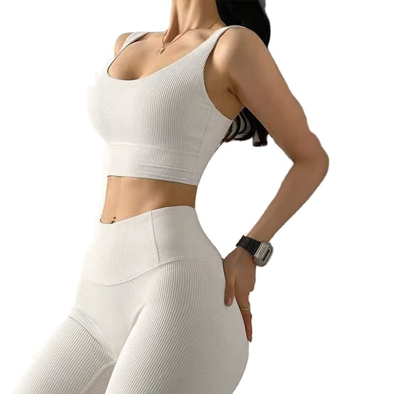 New High Waist Leggings Sports Bra Women's Sets Quick Dry Yoga Clothes Breathable Sportswear Gym Fitness Sets Apparel Stock