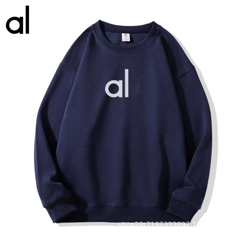 Allogo Men's and Women's Yoga Outdoor Leisure Sports Pullover Round Neck Sports Leisure Sweater Loose Fashion Long Sleeve