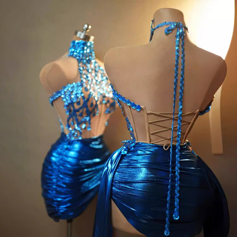 Novance Y3886 Clothing Manufacturers Custom New Arrivals Women's Sets Sexy Club Luxury Evening Gown Rhinestone Dress For Party