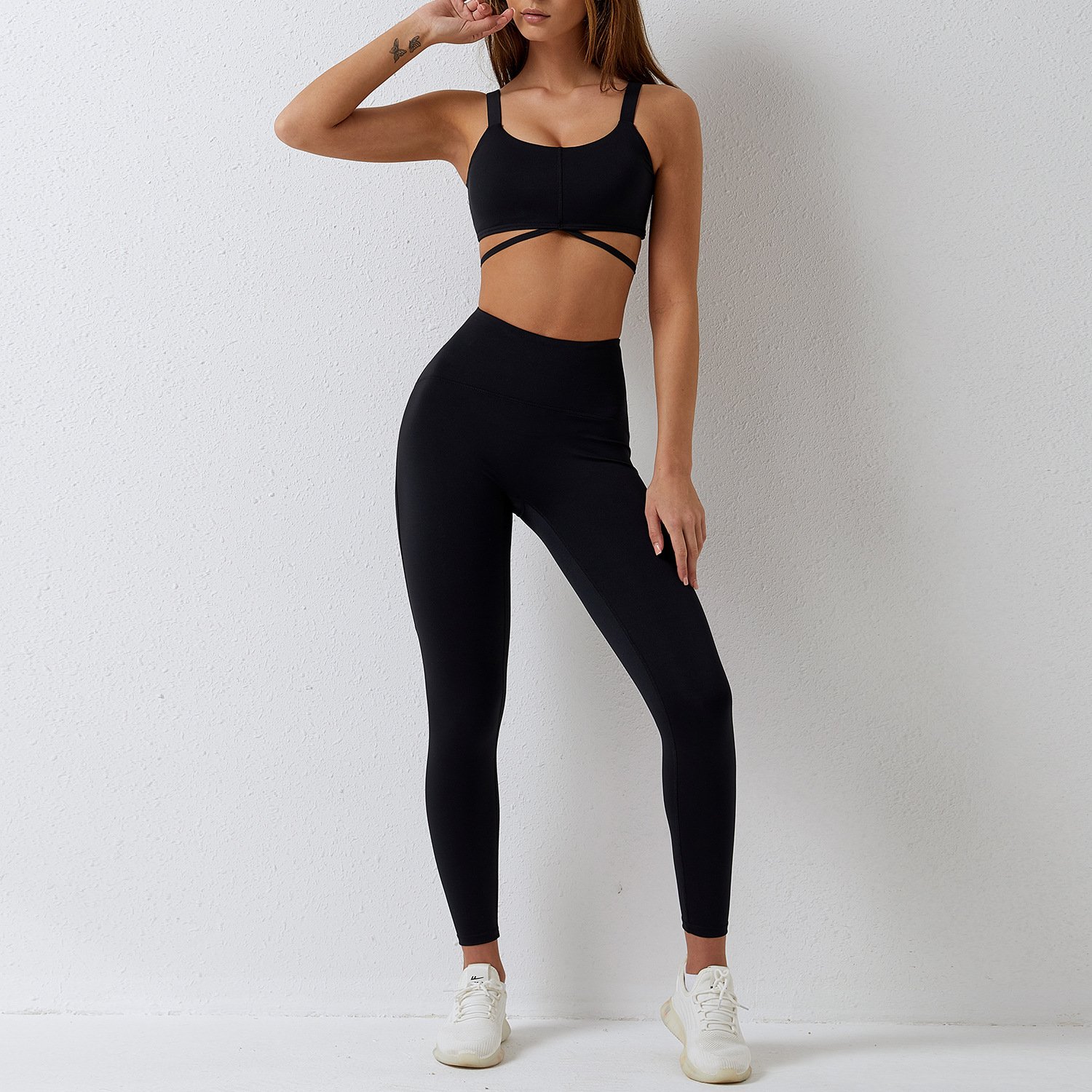 High Quality Unbranded Girl Female Sexy Outfit Recycled Private Label Active Sport Fitness Gym Wear Clothing Yoga Set