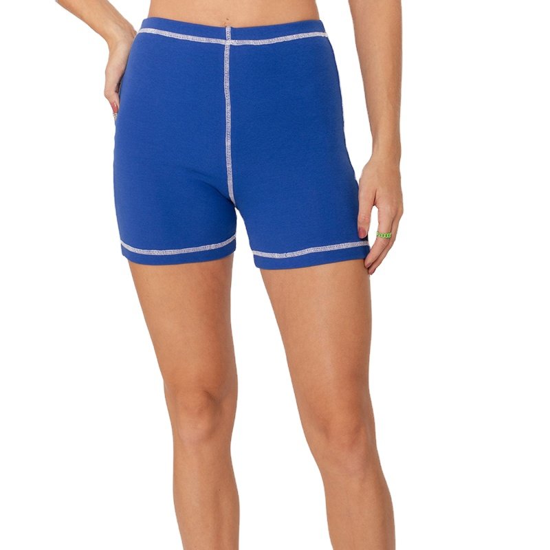 Custom Soft Thick Contrast Stitching Sweatshirt Biker Shorts Sets High Quality Heavyweight Women's Set Two Pieces Sets