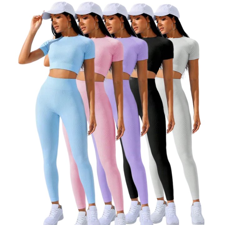 Wholesale Gym Wear Sportswear Yoga Sets Yoga Pants Top Women's Sets Gym Fitness Sets Sports Yoga Leggings for Women