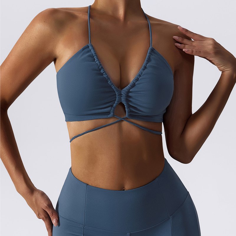 Custom Logo Women's Sets Yoga Fitness Wear Compression Sexy Sports Flare Pants Cross Back Bra Apparel Suits