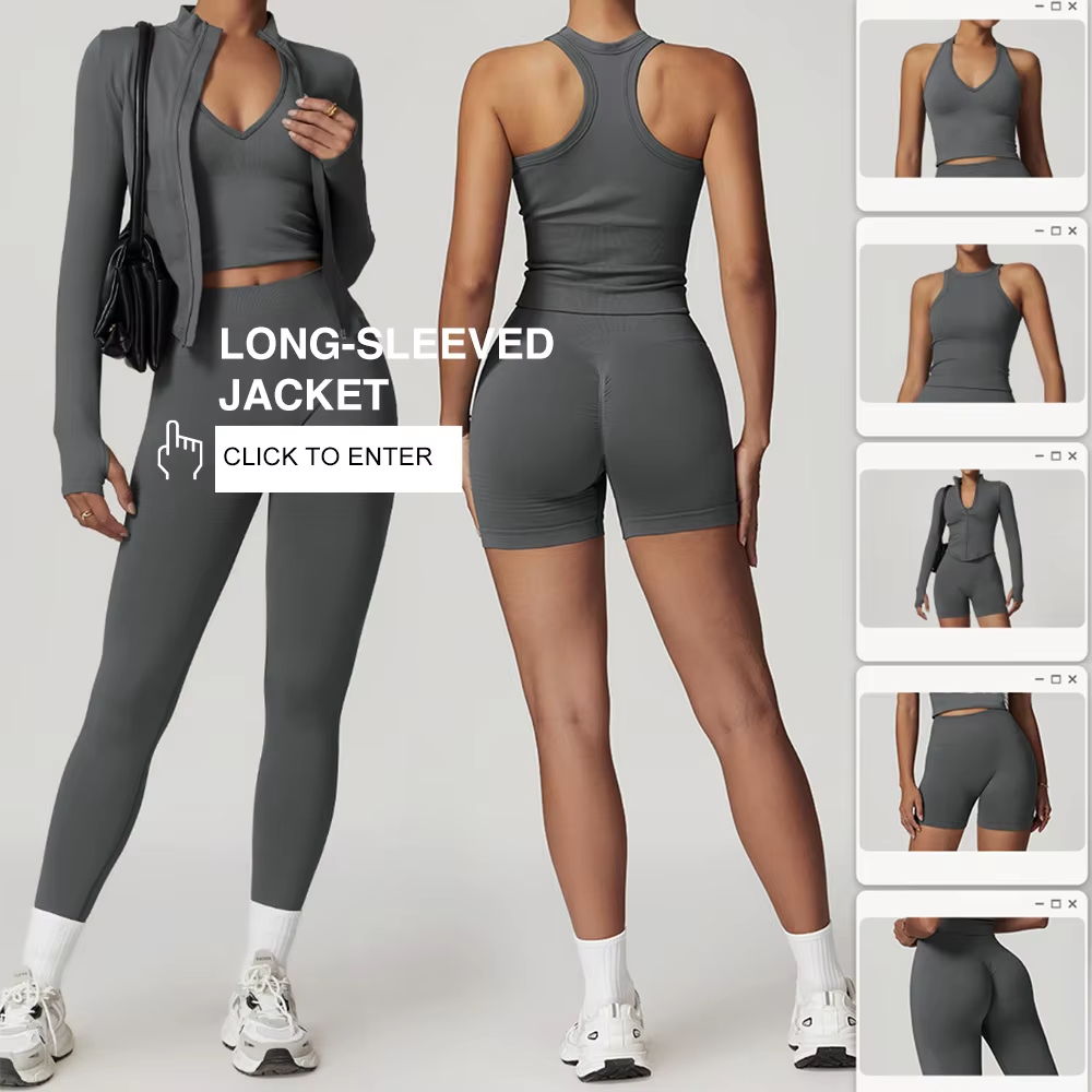 TZ7725 Women's 2 Piece Outfits Seamless Exercise Sports Bra Tank Tops High Waist Shorts Long Leggings Yoga Set activewear