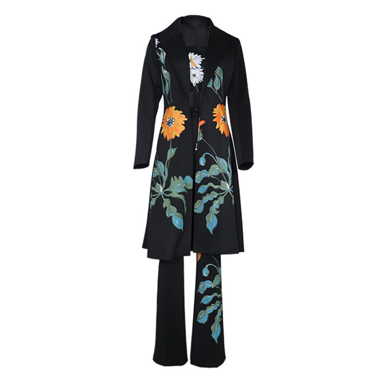 High Quality Women's Casual 2-Piece Set for Fall 2022 O-Neck Knitting Top and Shorts Pattern Decoration XL Size for Work