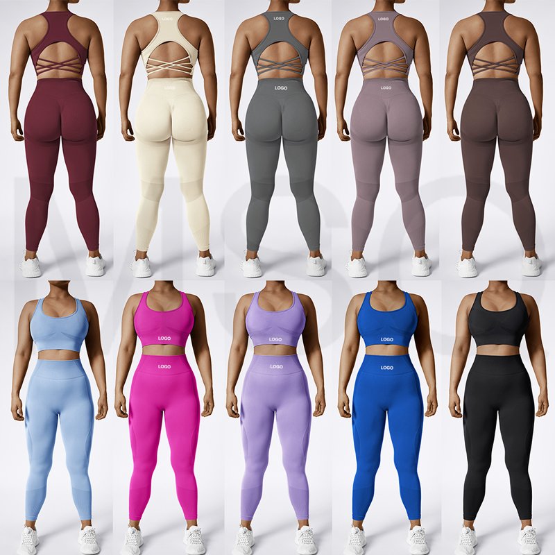 Custom ropa deportiva Women sets Seamless plus size Clothing 3pcs Gym Fitness Sets activewear Women sets sportswear Yoga Sets