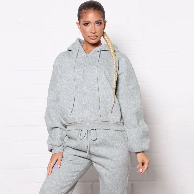 5Xl Plus Size Fall Women Clothing Solid Color Tracksuit Jogger Set Fall Plus Size Women Clothing Hoodie Set