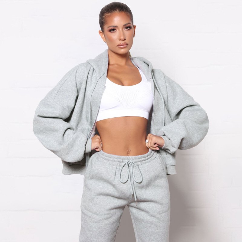 5Xl Plus Size Fall Women Clothing Solid Color Tracksuit Jogger Set Fall Plus Size Women Clothing Hoodie Set