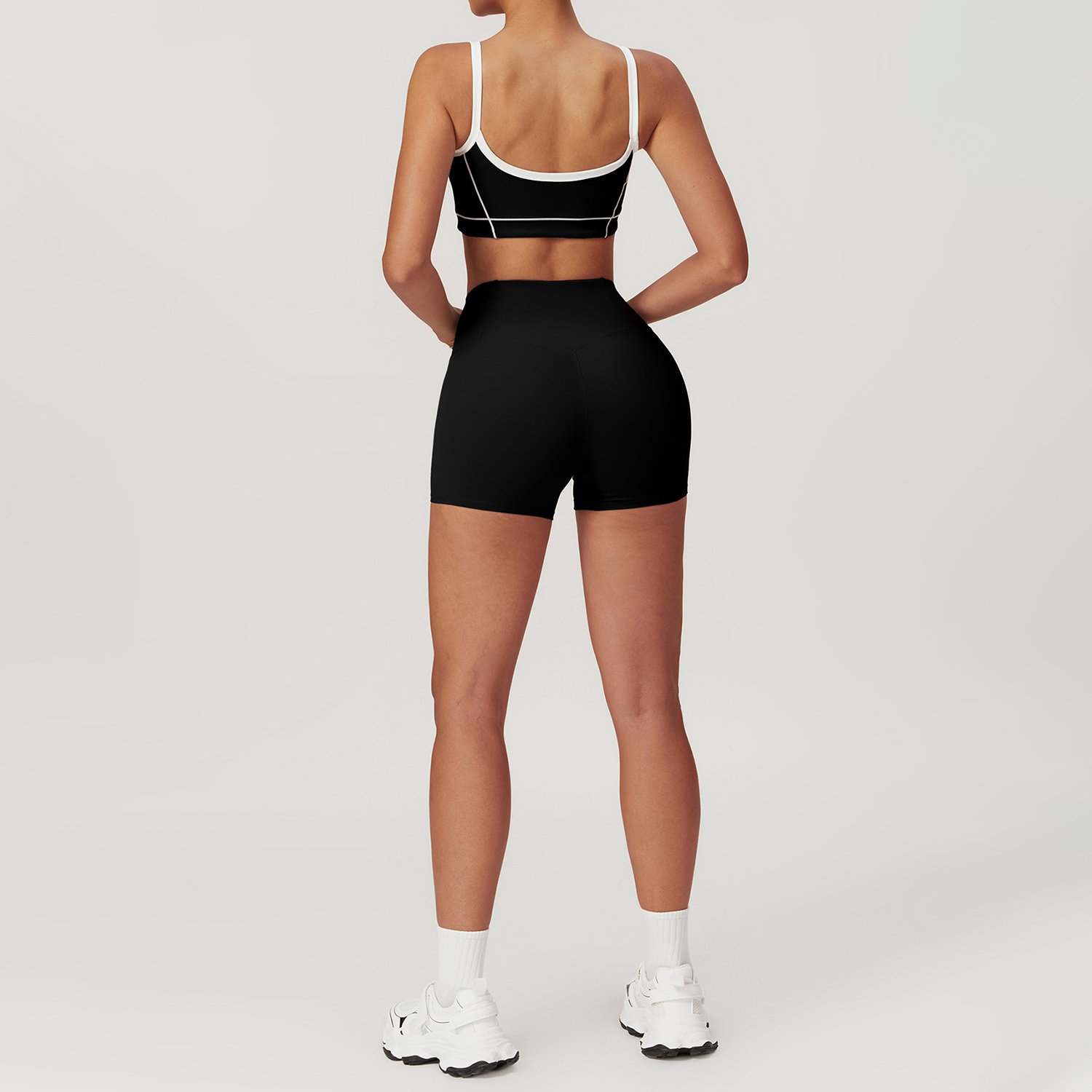 AL Yoga's new women's halter bra High waist seamless filling sports cycling shorts set