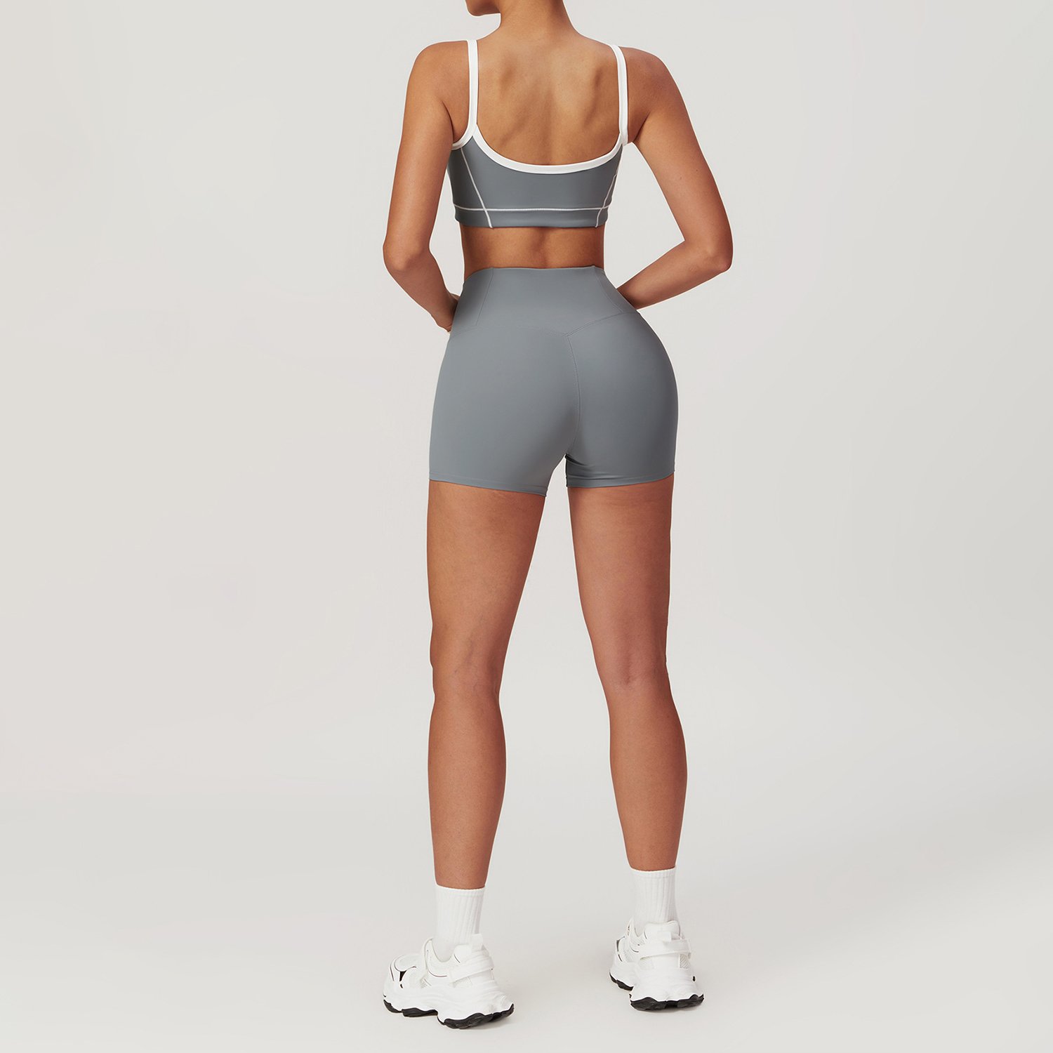 AL Yoga's new women's halter bra High waist seamless filling sports cycling shorts set