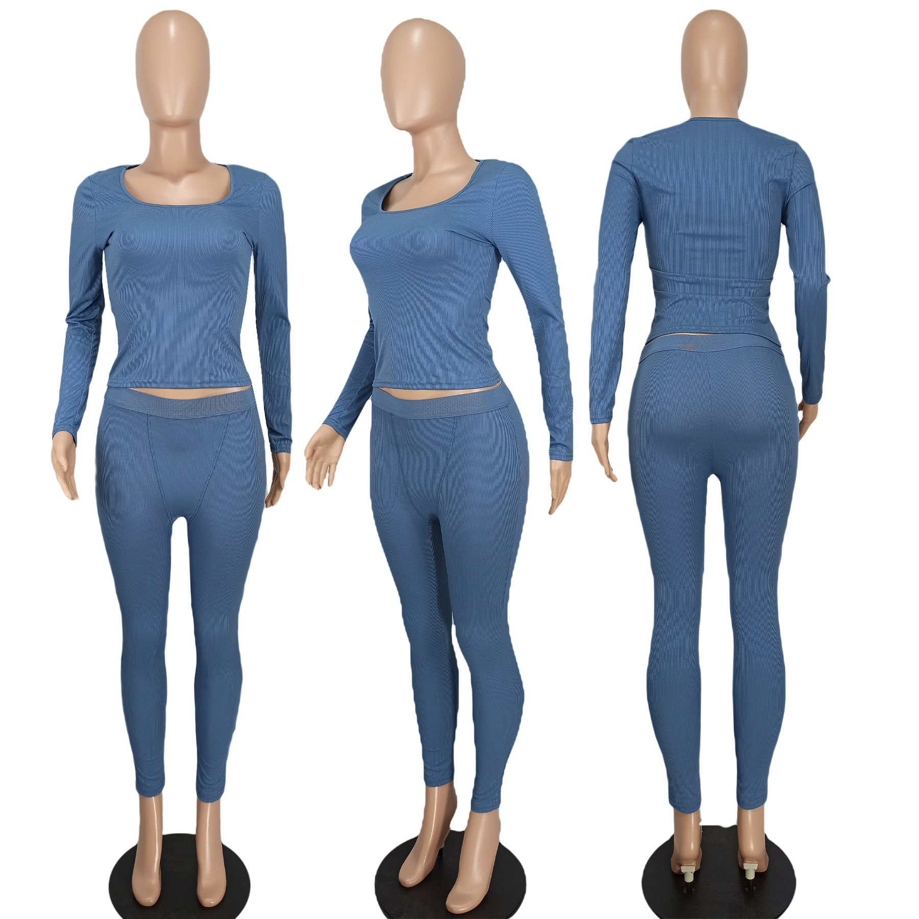 women's lounge wear dupe wholesale loungewear long sleeve T-shirt pants legging two piece set women clothing suit set 2024 Fall