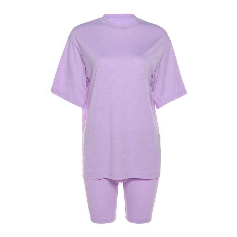 Loose fit spring women s clothing summer 2 piece short set plus size cotton clothing for women