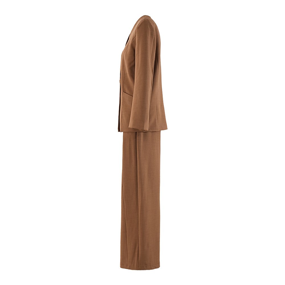 Boutique Wholesale 2024 Autumn New Style Commuter V-neck Single Breasted Coat Straight Pants Women's Set