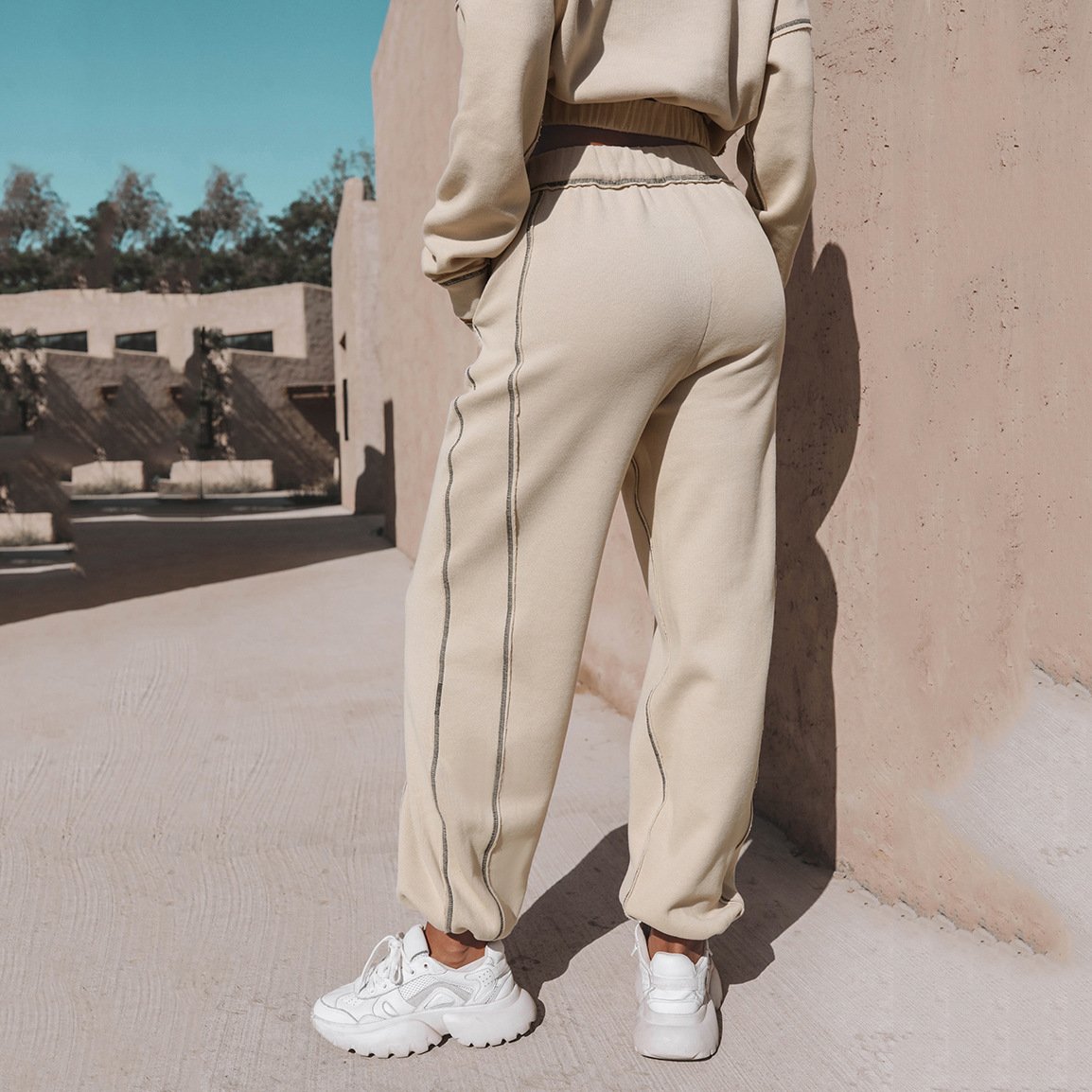 Custom Women's Sweatshirt Suit Womens Tracksuits Half Zipper Pullover Hoodie and Sweatpants 2 Piece Sets Women's Clothing
