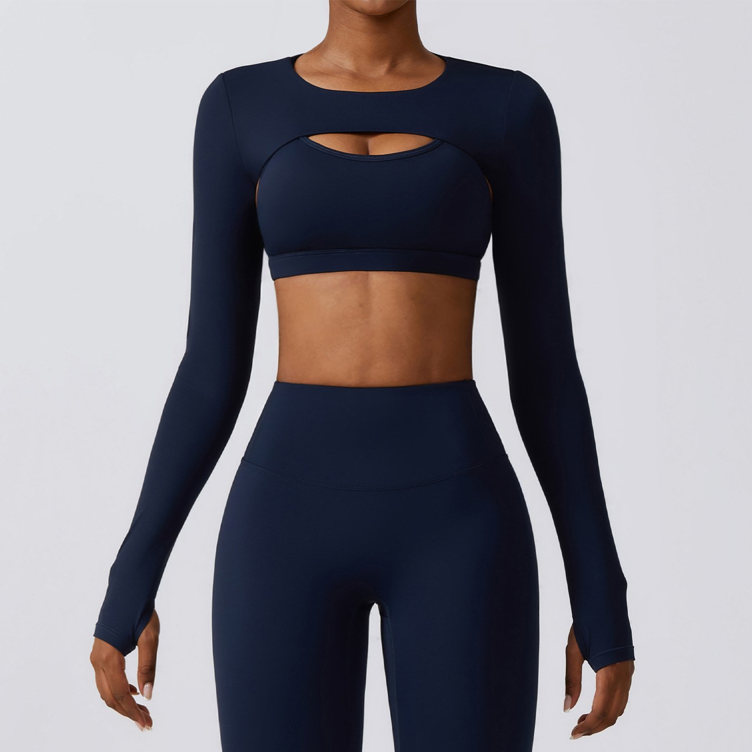 Custom Logo Yoga Suit Wear 3piece Bra Shawl Jacket Leggings Woman Gym Fitness Set