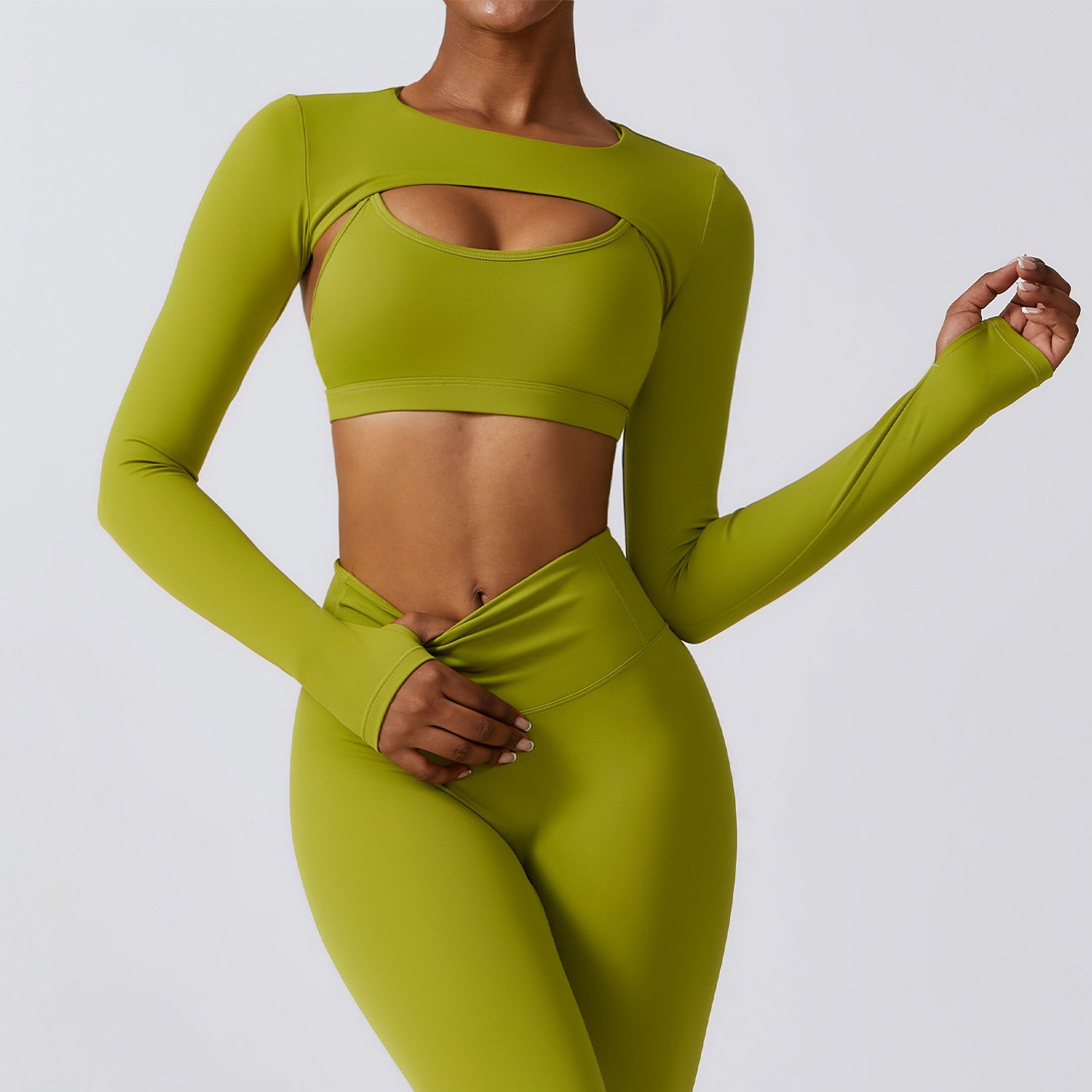 Custom Logo Yoga Suit Wear 3piece Bra Shawl Jacket Leggings Woman Gym Fitness Set