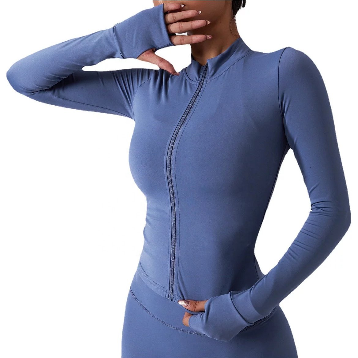 Custom LOGO Workout Set Women Clothing Active Wear Gym Fitness 3 Piece Women Workout Legging Set Long Sleeve Jacket Yoga Set