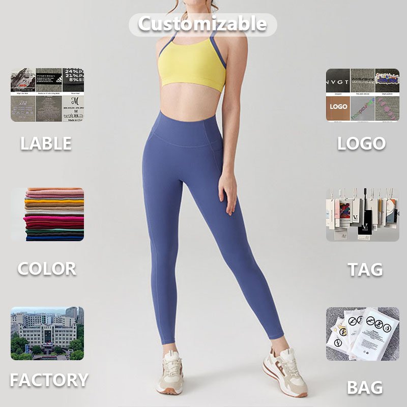 XW-TZ131 Custom Logo Backless Crop Top Sports Bra And Gym Legging 2-Piece Active Wear Workout Fitness Yoga Set For Women