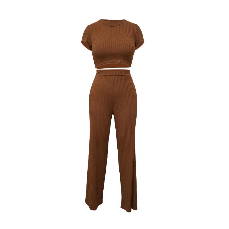 2024 New Women Short Sleeve Sportswear Set Long Pants Two Piece Set Custom Logo Tracksuits Outfits 2 Piece Set Sports Jogger