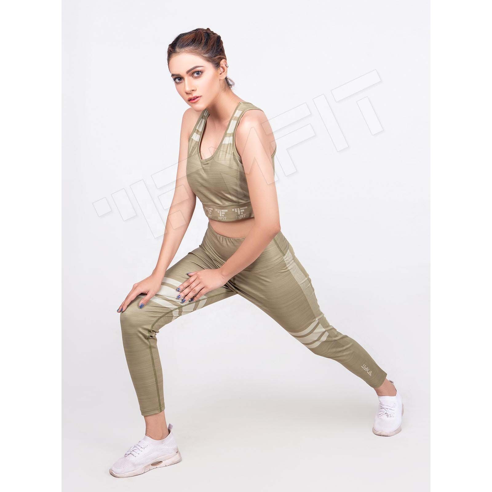 Women's High Quality Active Wear Gym Set Breathable XL Size T-Shirt Skinny Leggings Casual Style Solid Canvas Sports Outfit