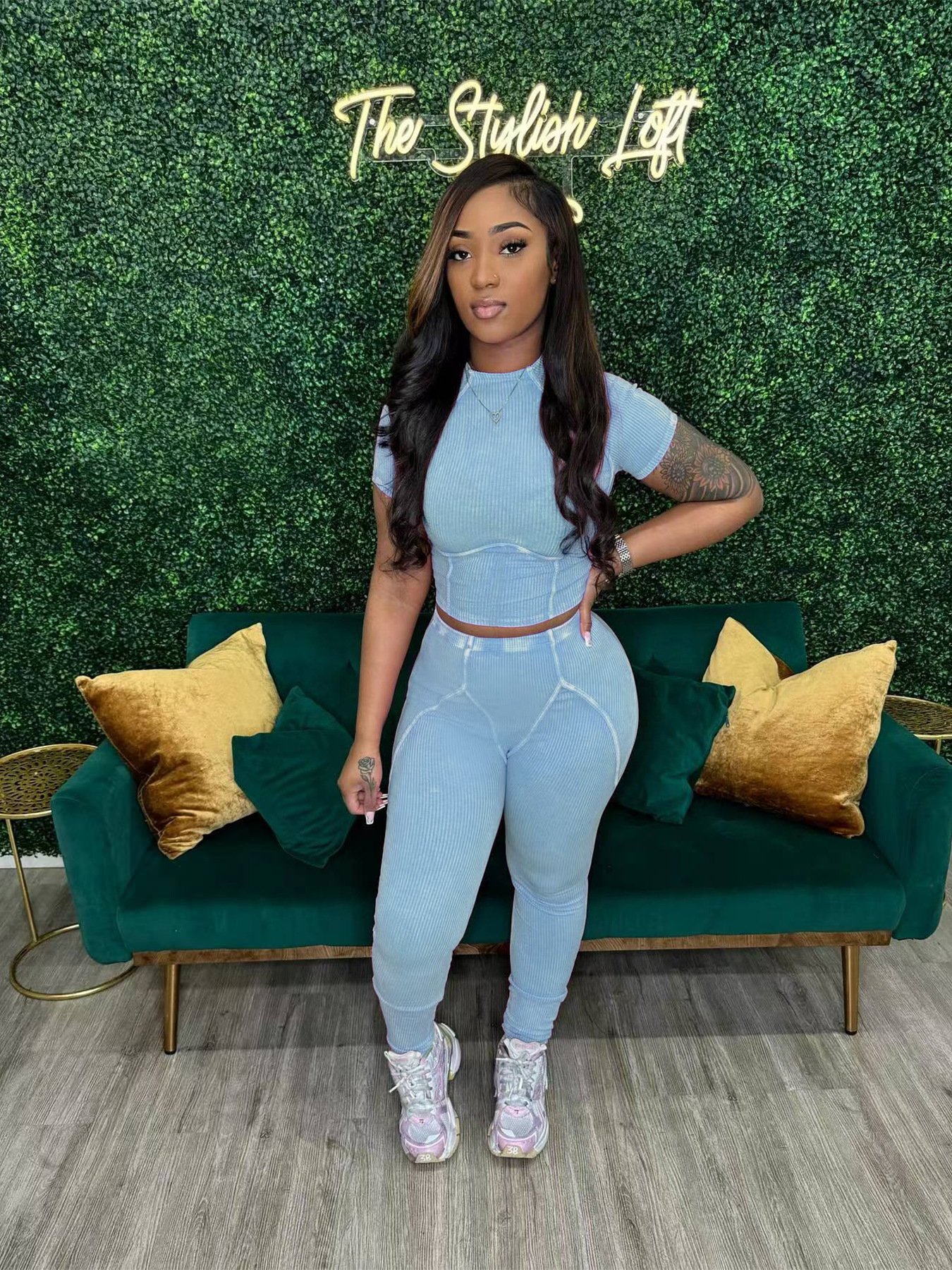 wholesale clothing female crop T shirt and pant suit 2 piece cotton hot selling 2024 custom tracksuit two women joggers sets