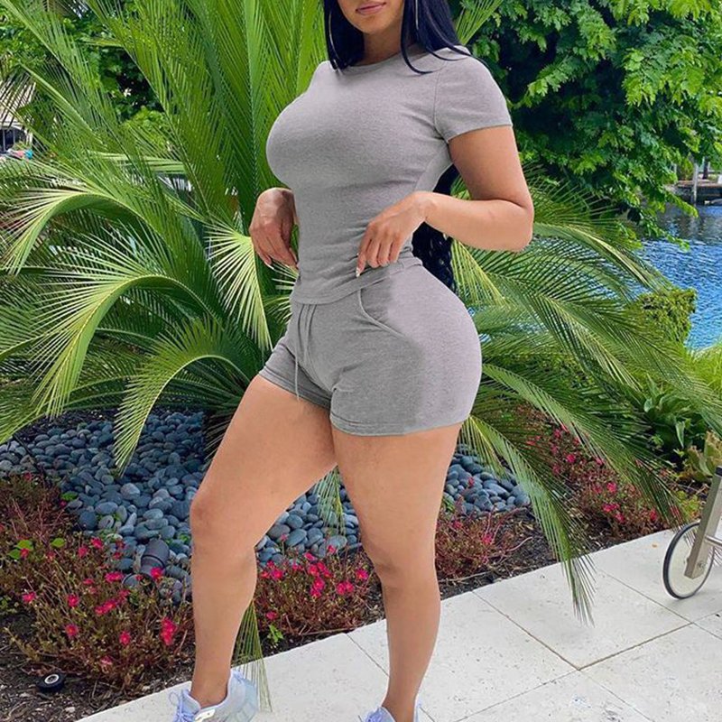 2024 summer woman short set womans plus size short sets cute fitting gym sets women wholesale