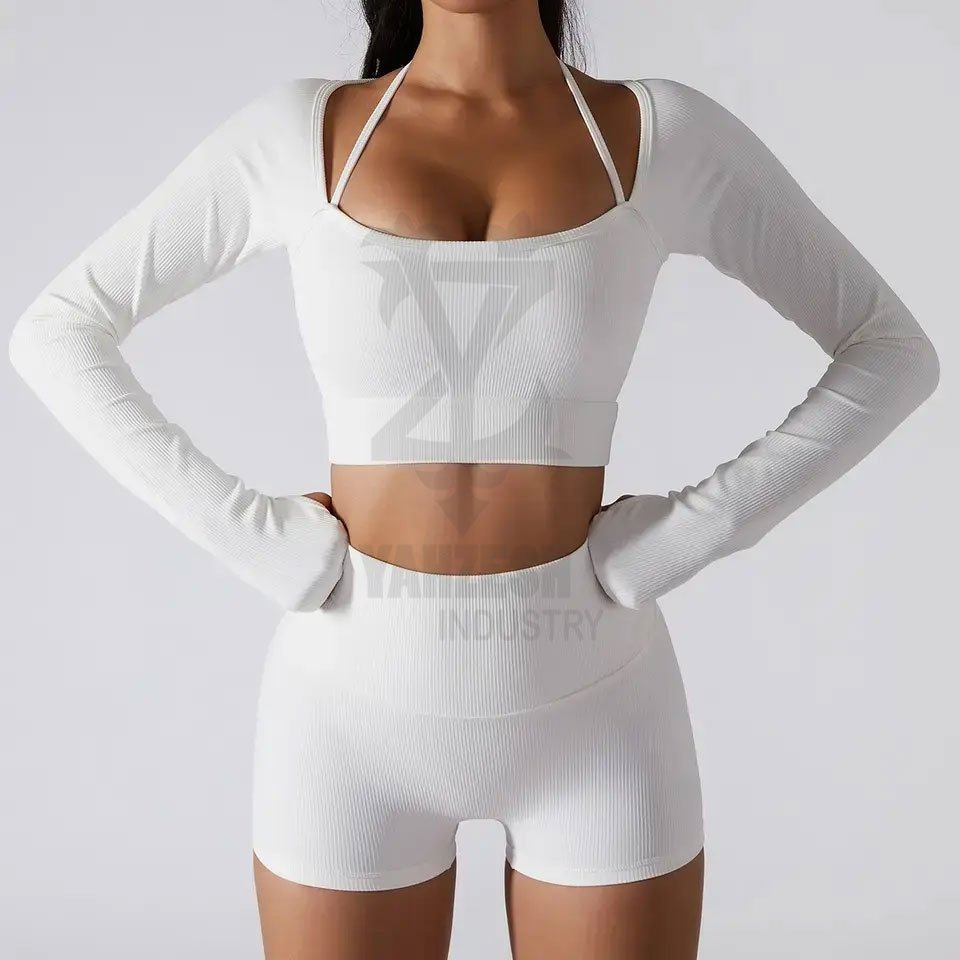 2024 New Seamless Yoga Wear Women's Sports Fitness Short- And Long Sleeved High Waist Fitness Wear Yoga Set