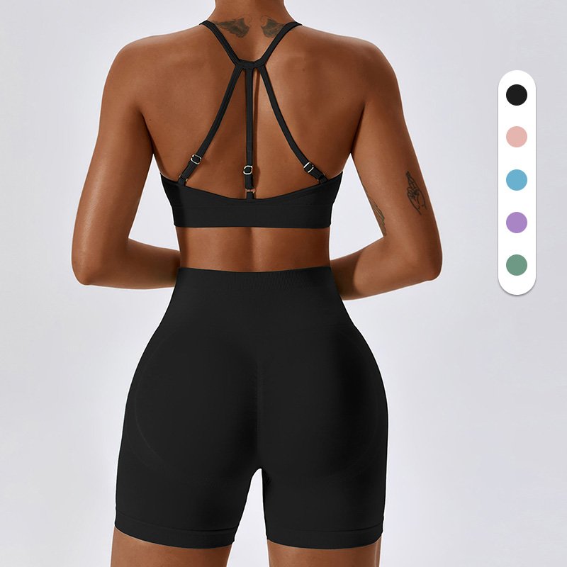 TZ7232 Women Seamless Yoga Set High Impact Gym Fitness Set Sports Workout 2 Piece Activewear Set Bra and Leggings Outfit