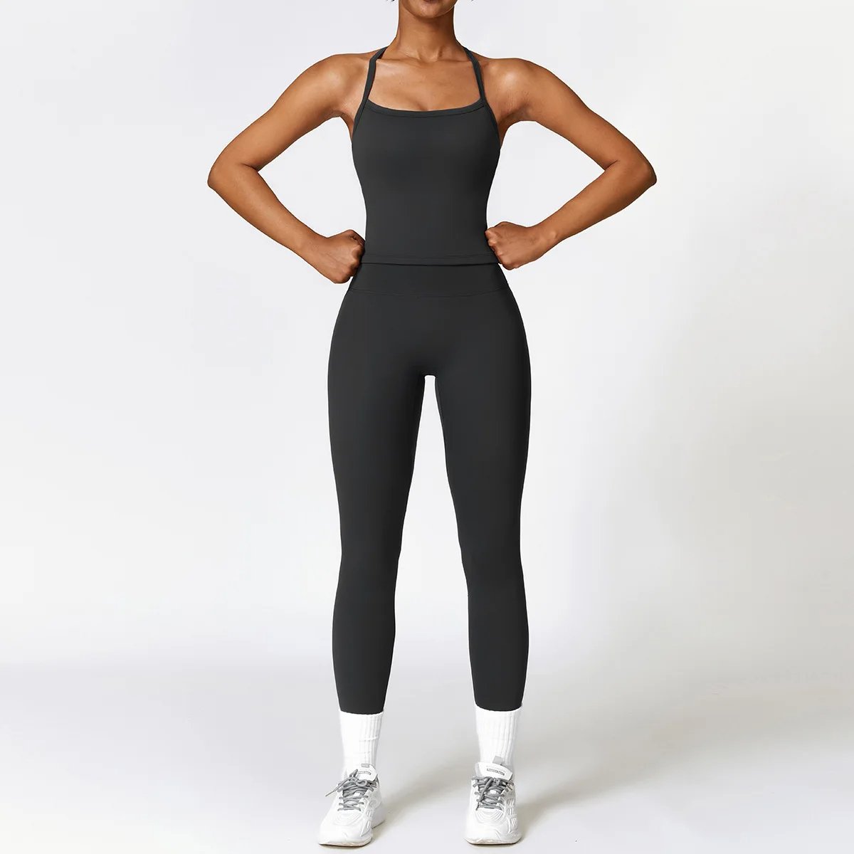 Women Open Back Top High Waist Shorts Yoga Suit Lady Short Sleeve Tee Tight Pant Gym Sets Female High Stretch Sports Tracksuit