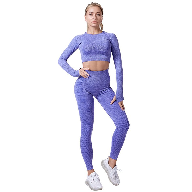 2022 high quality pink ribbed womens yoga sets seamless fitness yoga set 5 piezas