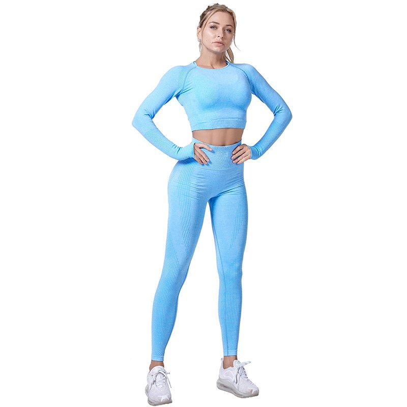 2022 high quality pink ribbed womens yoga sets seamless fitness yoga set 5 piezas