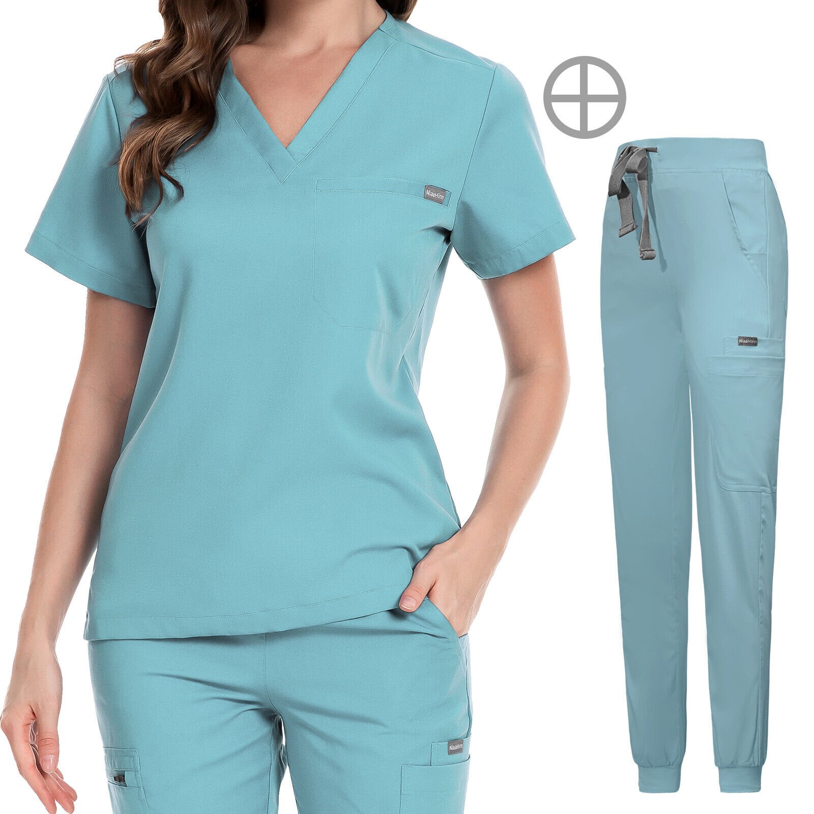 Hot Selling Short Sleeve Jogger Pants Medical Scrubs Uniforms Hospital Nursing Scrub Unisex Uniforms Men Women Nurse Scrubs Set