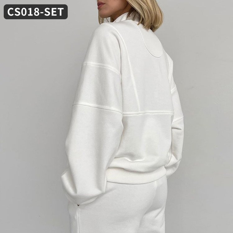 Wholesale Girls Clothing Plus Size Set Sweatshirts Women's Hoodie Set Half Zip Up Hoodies Custom Hoodies Gym Fitness Sets