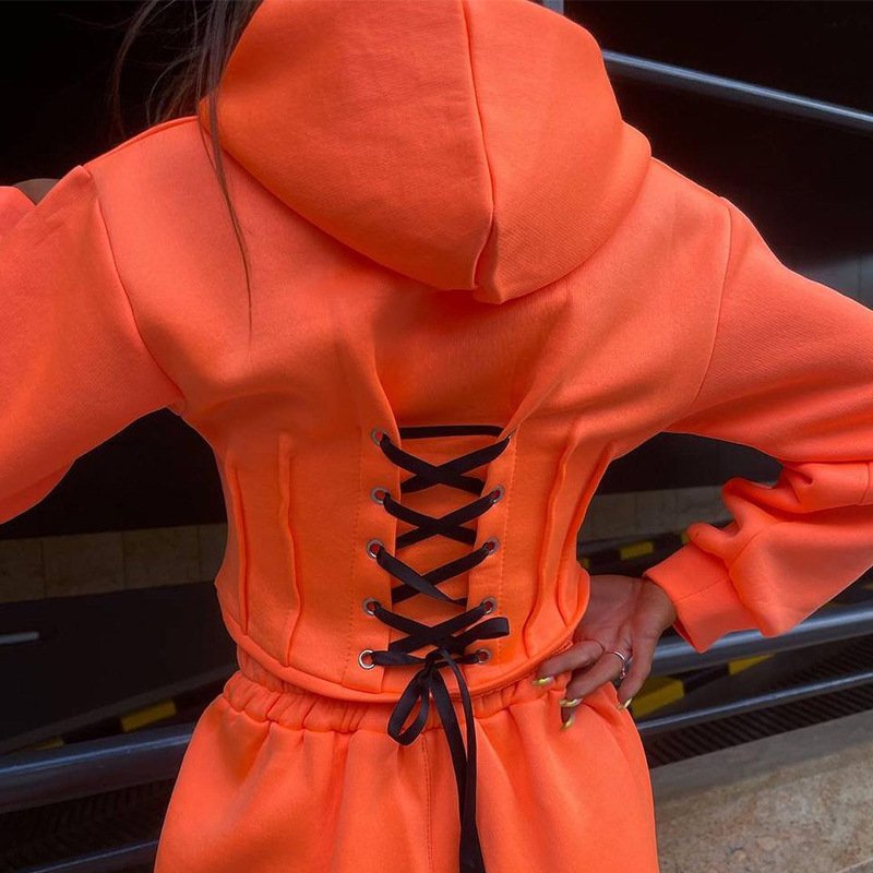 factory customized female long sleeve hoodie sets 80% cotton 20% polyester hybrid light gray tracksuit for women unisex