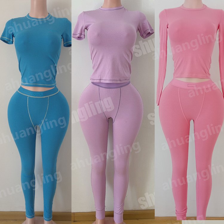 Women Lounge Wear Ribb 2 Piece Short Sleeve Crop Tops And Shorts Lounge Set Women's Clothing Two Piece Loungewear Sets for Women