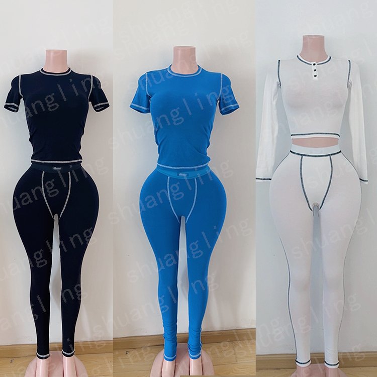 Women Lounge Wear Ribb 2 Piece Short Sleeve Crop Tops And Shorts Lounge Set Women's Clothing Two Piece Loungewear Sets for Women